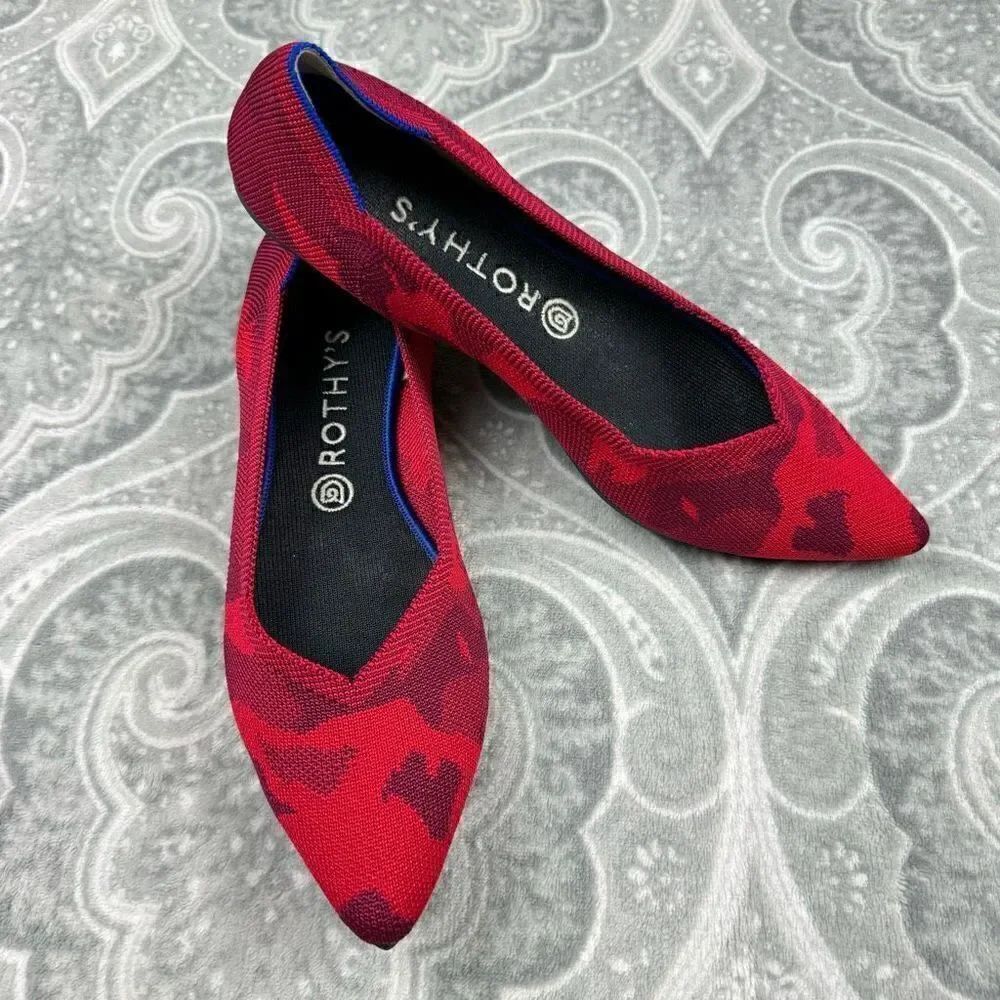 Womens Rothy's Limited Edition The Point Red Flats